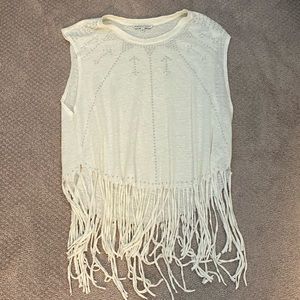 REBECCA MINKOFF Cream Studded Tank Top